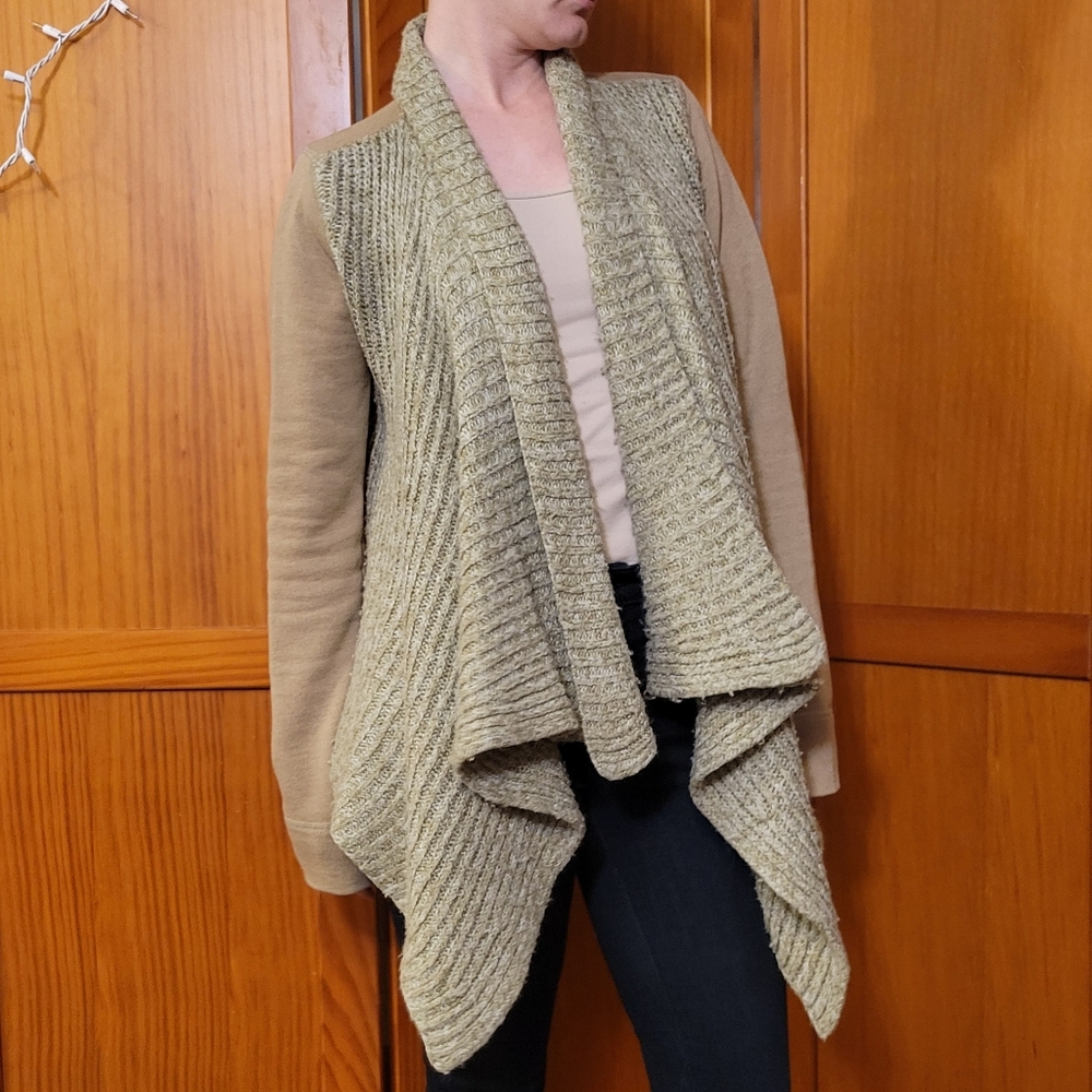 prAna Sweater Tan Demure Cardigan Wrap